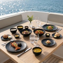 Happy Chef Obsidian 8 Parça Yemek Takımı, Çanta Hediyeli, Thermoset Melamin