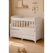 Setay Beşik, Elegant Çekmeceli Sallanan Beşik 60X120- Beyaz