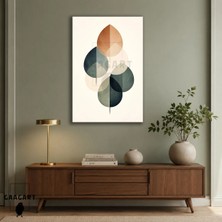 Gaagart Tekli Dikey Kanvas Tablo Şeffaf Geometrik Yaprak Formları Soft Renkli Minimal Tasarım