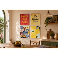 Figür Reklam Ajansı La Dolce Vita Tablo Seti 4'lü Set – Sicilya Temalı- 15X20 Cm, 3 mm Mdf