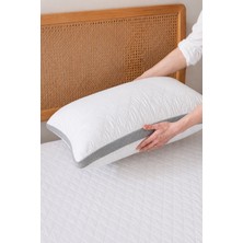 İlay Home Concept İlay Home Klimalı Yastık 50 x 70 cm 1.000 gr Beyaz - Açık Gri Ultra Konforlu Yıkanabilir
