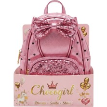 Choconelia Kids Chocogirl Ruby Deri Kız Çocuk Pul Payet Pembe Renk Sırt Çantası