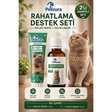 Petcura Kedi Rahatlama Destek Seti Relax Paste 100 G + Calming Liquid 50 ml 2'li Avantaj Set