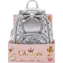 Choconelia Kids Chocogirl Ruby Deri Kız Çocuk Pul Payet Gri Sırt Çantası