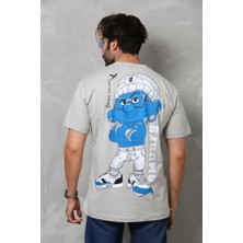 Guzu & Çarşı Unisex Basic Bisiklet Yaka Oversize T-Shirt - Gri
