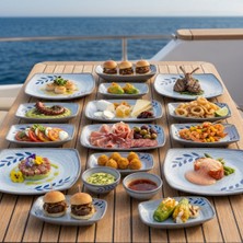 Happy Chef Selva Blue 16 Parça Yemek Takımı, Çanta Hediyeli, Thermoset Melamin