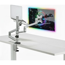 Yıldızan Npo STD72024MLG 17-32" Monitör 11-17" Laptop Destekli Stand, Alüminyum Ikili Kol, Ergonomik Yüksekli - Outlet
