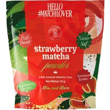 Mim And More Strawberry Matcha Powder - Çilek Aromalı Matcha Tozu Doypack, 25 gr