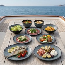 Happy Chef Green Minerra 8 Parça Yemek Takımı, Çanta Hediyeli Thermoset Melamin