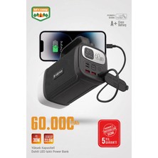 Kensa 60.000 Mah Hızlı Kamp Outdoor 30W 22.5W Qc Dijital Göstergeli LED Fenerli Taşınabilir Şarj Cihazı