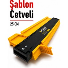 SGS Şablon Cetveli Kontur Ölçüm Karmaşık Şekil Profil Kopyalama Şekil Tarağı - 25x10 cm