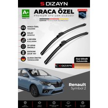Drs Tuning S-Dizayn Renault Symbol Ön Cam Silecek Seti 2013-2015 Premium Araca Özel 53-50 cm A+ Kalite
