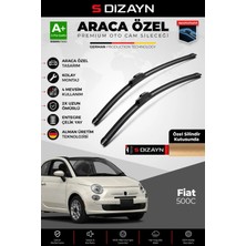 Drs Tuning S-Dizayn Fiat 500C Ön Cam Silecek Seti 2009 Üzeri Premium Araca Özel 60-35 cm A+ Kalite