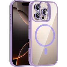 sbodurhome    iPhone 16 Pro Remim Lensli Magsafe Standlı Kapak - Lila