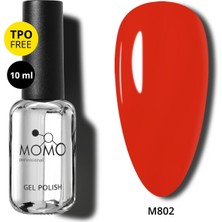 Momo Professional Kalıcı Oje M802, Vermilyon Turuncusu, 10 ml