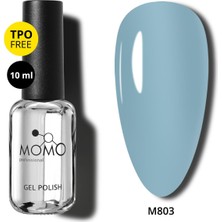 Momo Professional Kalıcı Oje M803, Dumanlı Porselen Mavisi, 10 ml