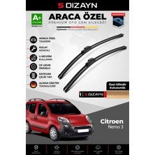 Drs Tuning S-Dizayn Citroen Nemo Ön Cam Silecek Seti 2008 Üzeri Premium Araca Özel 65-48 cm A+ Kalite