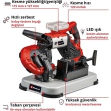 Die Grup Akülü Şerit Testere, 18 V, 115 mm Kesim Yüksekliği