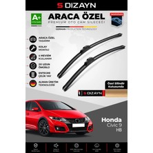 Drs Tuning S-Dizayn Honda Civic 9 Hatchback Ön Cam Silecek Seti 2012-2015 Premium Araca Özel 65-45 cm A+ Kalite