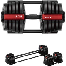 Bezt Premium Sports Ayarlanabilir 2 In 1 Halter Dambıl seti 40KG Kırmızı