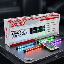 Carub Araç Içi Ambiyans Aydınlatma 4’lü Ayak Altı Rgb LED - 12V Tak-Çalıştır Kolay Montaj Uzaktan Kumandalı