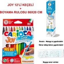 Die Grup 12'li Keçeli Boyama Seti ve 86X20 cm Boyama Rulosu