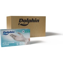 Dolphin Pudrasız Nitril Eldiven Beyaz L Beden 100 Adet x 20 Paket - Koli