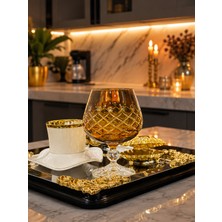 El Yapımı Kristal Renkli Lüks Ayaklı Kadeh Kahve Yanı Su Bardağı