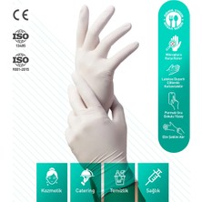 Dolphin Pudrasız Nitril Eldiven Beyaz L Beden 100 Adet x 10 Paket
