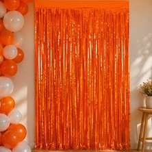 Parti Show Turuncu Işıltılı Duvar ve Kapı Parti Perdesi 100*200 cm
