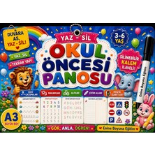 Enine Boyuna Eğitim Okul Öncesi Panosu – A3 Büyük Boy Yaz-Sil Eğitim Seti