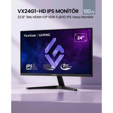 Vıewsonıc 24" VX24G1-HD Fhd 1ms 180HZ 2xhdmı Dp HDR10 Vrr Premıum IPS Gamıng Monıtor