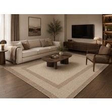 Dekoset Home Sisal Halı- Krem-Bej Bordürlü Hol Koridor Halısı- Kaymaz Taban- Yıkanabilir Kilim Halı Yolluk