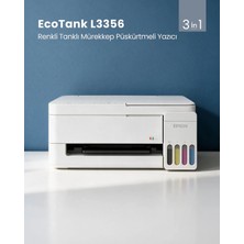Epson Eco Tank L3356 Wi-Fi + Tarayıcı + Fotokopi Renkli Çok Fonksiyonlu Tanklı Mürekkep Püskürtmeli Yazıcı