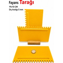 Sgs Fayans Tarağı Plastik Kare Dişli 19X10 cm - Diş Aralığı 5 mm - 1 Adet