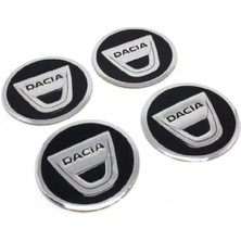 Gardenauto Jant Göbeği Arma Dacia Alüminyum Yapıştırma 60MM. 4'lü Set Çerçeveli Siyah