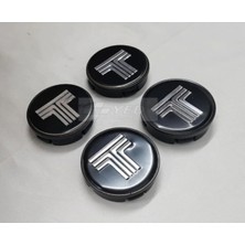 Gardenauto Tofaş Uyumlu 58/55 55MM Yuva 4'lü Set T Logolu Alüminyum Çelik Jant Göbeği