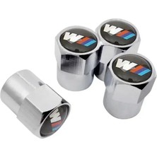 Gardenauto M/// Logo Bmw Alüminyum Kaplama 4 Adet Sibop Kapak (Gümüş)