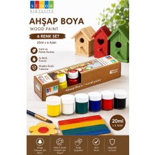 Artlantis Ahşap Boyası 6 Renk 20ML 1 Paket Südor 6 Lı Ahşap Boya Yüksek Kapatıcılık Canlı Renkle Hızlı Kuruma Mdf Biblo Hobi