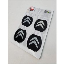 Gardenauto Jant Göbeği Arma Citroen Alüminyum 54MM. 4'lü Set Siyah