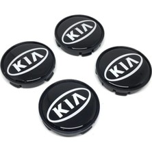 Gardenauto Kia Damla Geçme Jant Göbeği Siyah 4 Lü 55MM