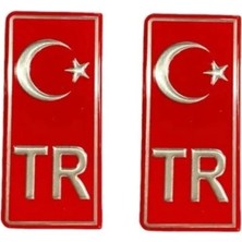 Gardenauto Tr Plaka Krom Sticker 2'li - Türkiye Plaka Krom Stıcker - Türkiye Plakalık Krom