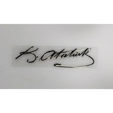 Gardenauto Krc Atatürk Imza Metalize Sticker Yapıştırma ( Krom Görünüm )
