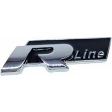Gardenauto Siyah R Lıne Metal Krom- Yapıstırmalı Logo Golf Jetta Passat Polo
