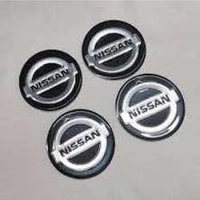 Gardenauto Jant Göbeği Arma Nissan 60MM Alüminyum 4lü Set Siyah Çerçeveli