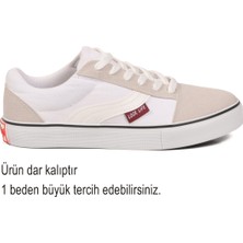 Look Life Beyaz Dar Kalıp Erkek Kanvas Hava Alabilen Rahat Sneaker Spor Ayakkabı 1002 G