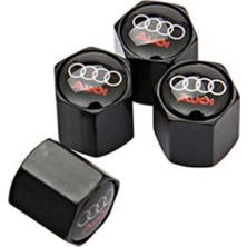Gardenauto Audi Logolu Alüminyum Sibop Kapağı 4 Adet (Ithal Ürün)