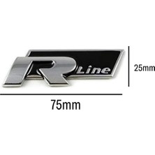 Gardenauto Wolkswagen Rline Logosu Nikel Kaplamalı Siyah