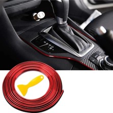 Gardenauto 5 Metre Trim Fitili Torpido Çıtası Kırmızı Nikelaj