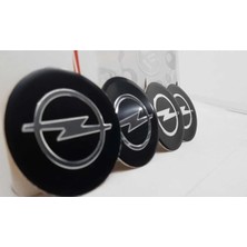 Gardenauto Jant Göbeği Arma Opel Uyumlu Alüminyum 60MM. 4'lü Set Siyah Orjinal Tip